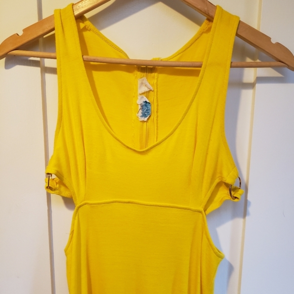Vintage Yellow Side Boob Peek-a-boo Dress